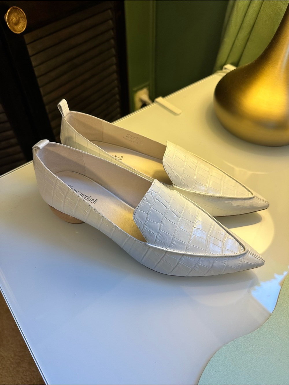 Jeffrey Campbell Leather Loafers With Wooden Heel, Size 9 - Picture 6 of 6